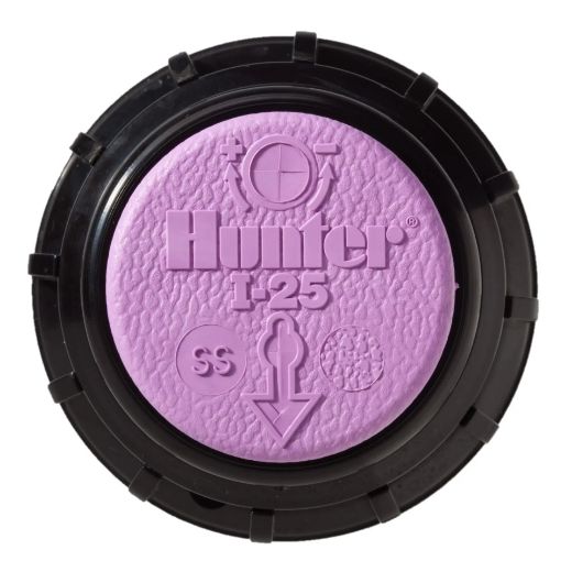 Picture of Hunter I-25 150mm (6") pop-up rotor sprinkler stainless steel riser with check valve and reclaimed water ID logo cap