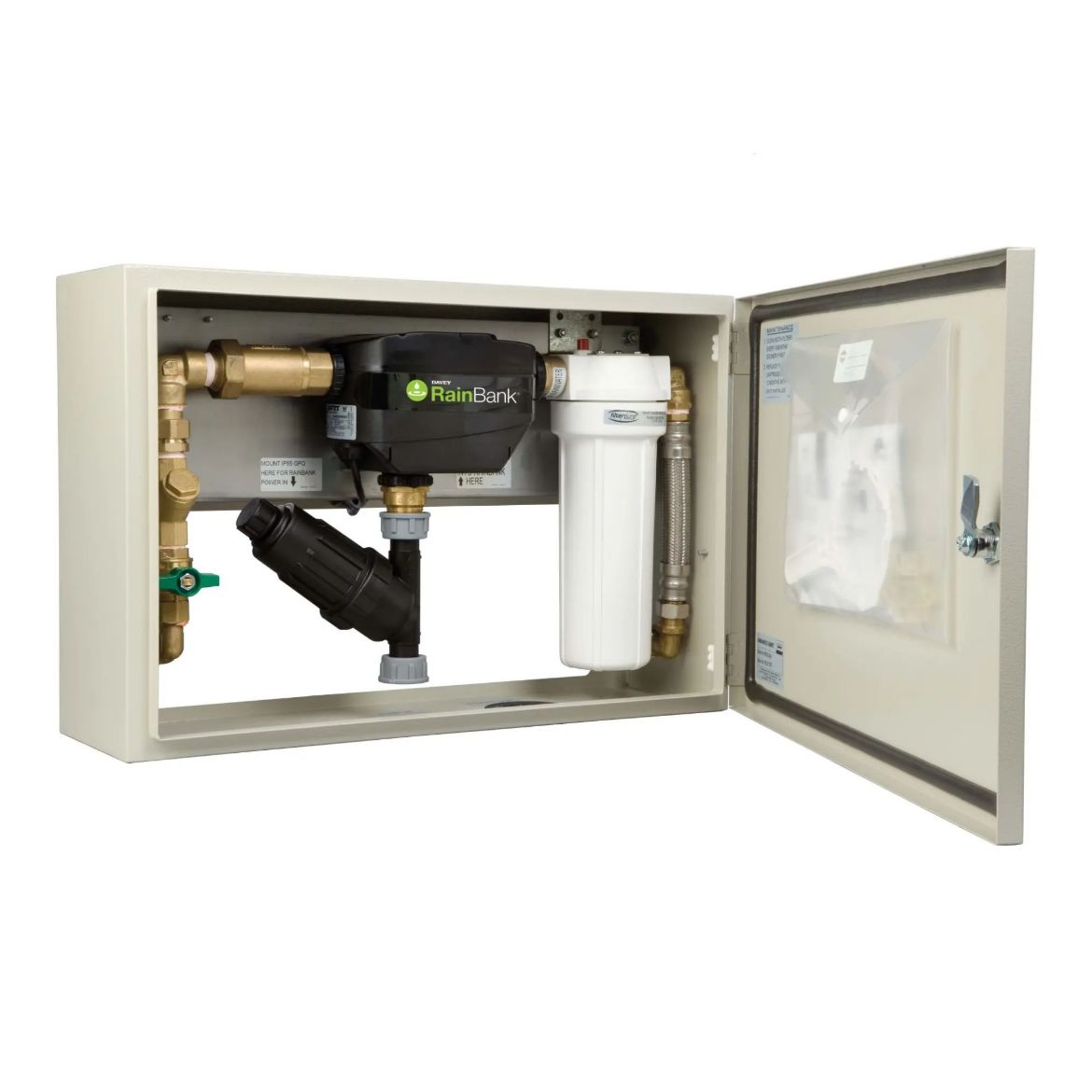 Picture of Davey KRBCABS2 Cabinet Mounted Rainbank and D53A/B Submersible Pump with 20mm Power Lead - $2,018.00 inc GST