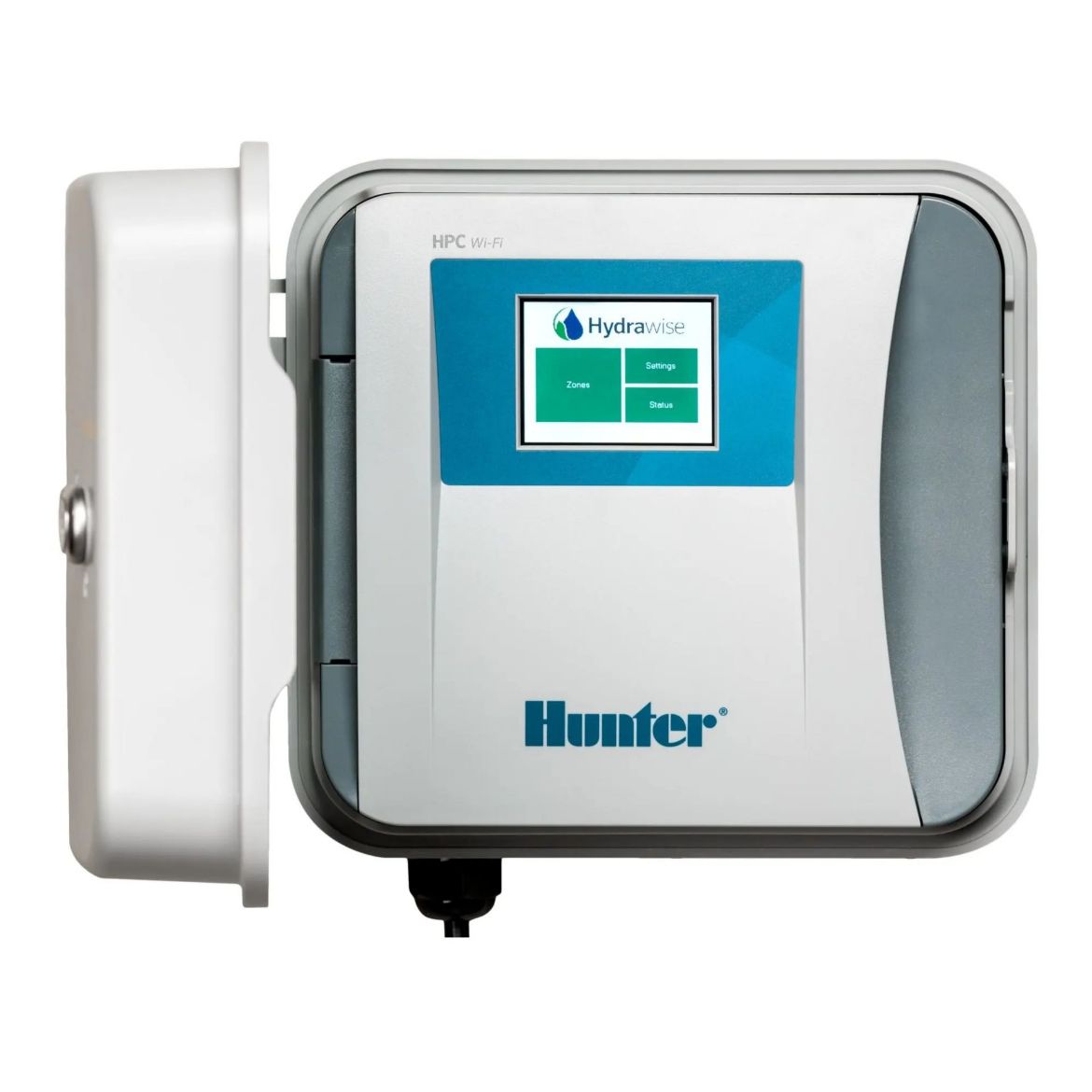Picture of Hunter Hydrawise HPC 10 station base unit modular outdoor plastic cabinet WiFi controller with web-based software